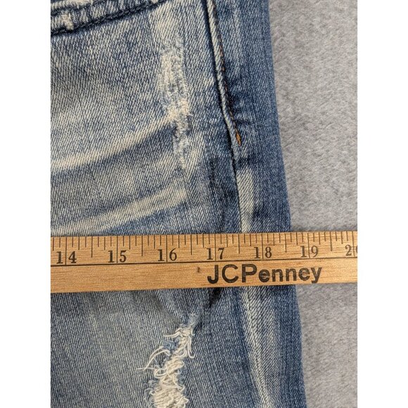 Miss Me Jeans Womens Size 29 Blu eDistressed Faded Whiskers Classic Flared Boho - Picture 7 of 16